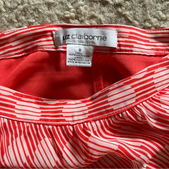 VTG Liz Claiborne Skirt Orange Red Skirt Size 8 Polka Dots maximalist Dopamine 🌸 - Picture 2 of 6